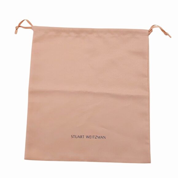 Stuart Weitzman Drawstring Dust Bag With Charm 14" x 15.5" Peach - Picture 1 of 6